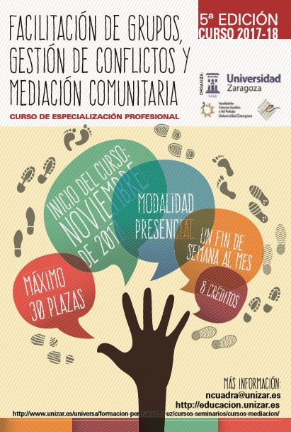 Lee más sobre el artículo 5ª edición del Curso de especialización profesional en facilitación de grupos, gestión de conflictos y mediación comunitaria