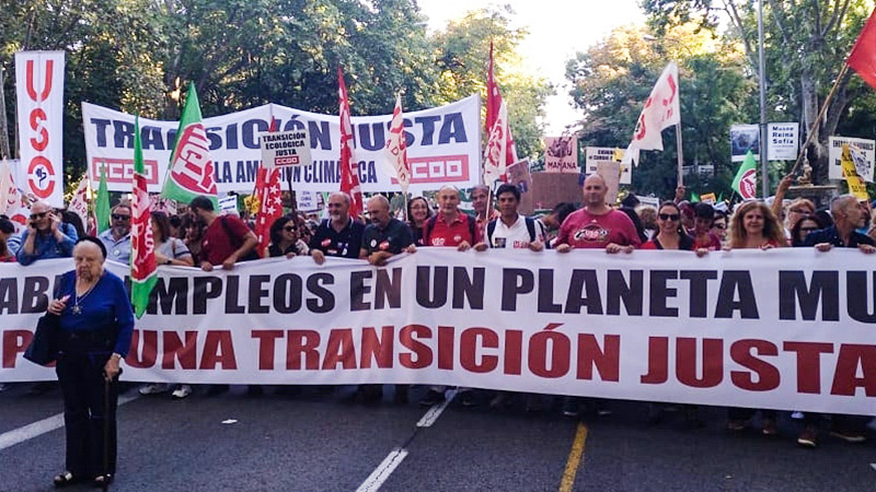 Manifestacion Por La Transicion Justa Credito Union Sindical Obrera Uso